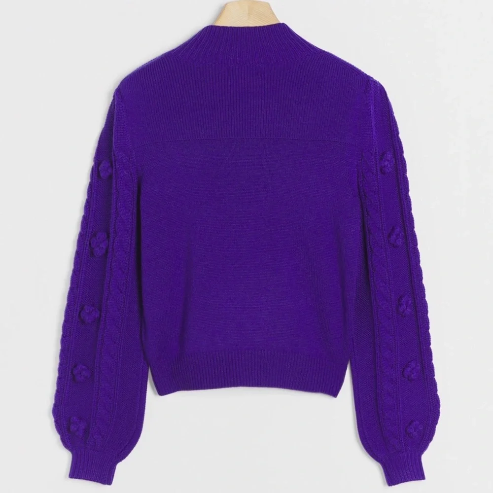 NWT Anthropologie Maeve Mock Neck Sweater Purple Size M Medium - Picture 2 of 5